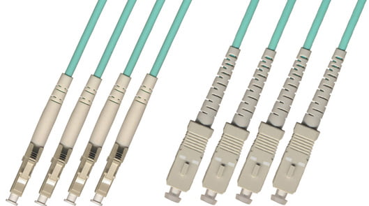 RiteAV - Direct Burial/Outdoor LC-SC 4-Strand Fiber Optic Cable - 10Gb Multimode (50/125) - 10M