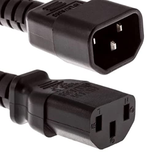 RiteAV C13 to C14 Power Cord, 14AWG, 15 Amp/250 Volt, SJT, UL, CSA, RoHS Compliant, Black - 10 Foot (10 Pack)