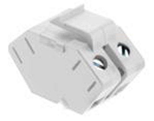 RiteAV - Speaker Keystone Insert, Single Keystone Jack for up to 12-Gauge Speaker Wire, Cover Unused Ports, White