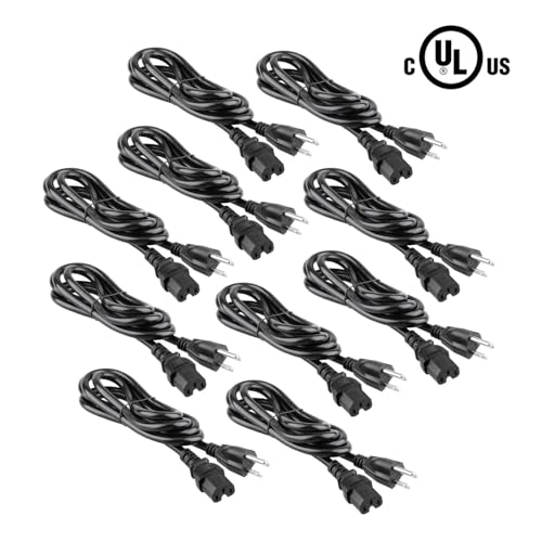 RiteAV- 14 AWG (NEMA 5-15P to C15) Heavy Duty Power Cord 10FT (10 Pack) 3 Meter