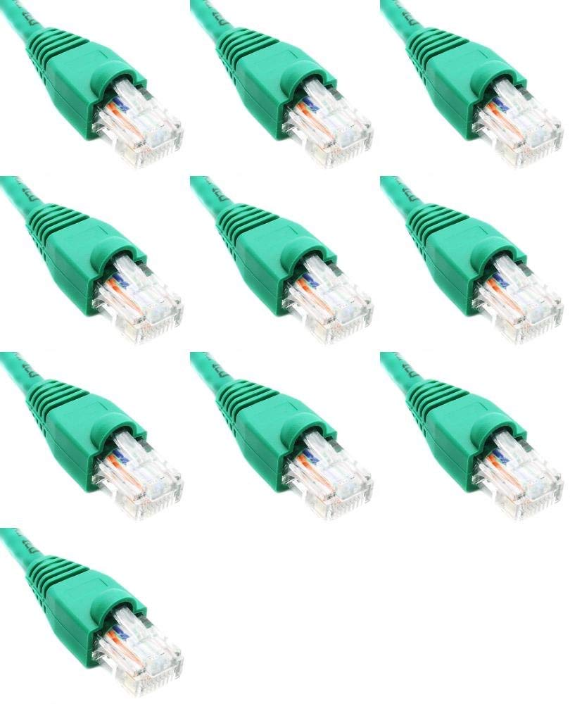 2 Feet Cat6 Ethernet Network Patch Cables Green RJ45 m/m (10 Pack) – RiteAV