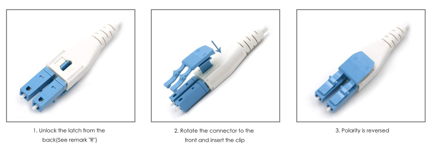 Ultra Spec Uniboot Singlemode Duplex LC-UPC/LC-UPC Flat Clip Reverse Polarity High Density Fiber Optic Cable - 2 Meter