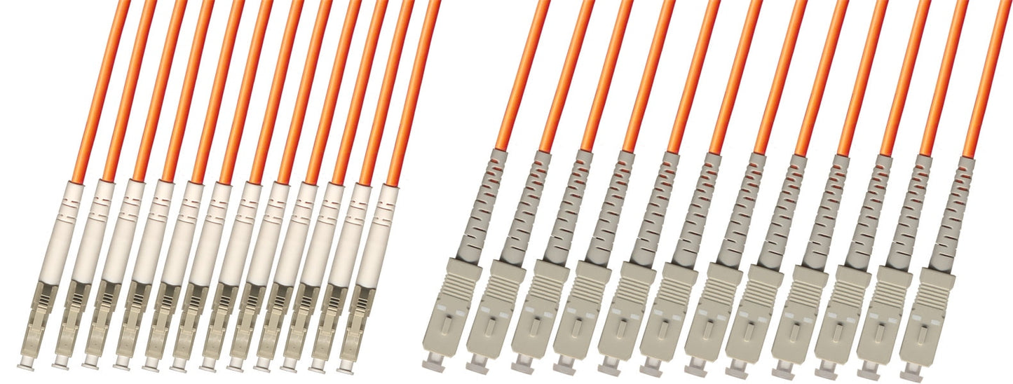 RiteAV - Direct Burial/Outdoor LC-SC 12-Strand Fiber Optic Cable - Multimode (50/125) - 75M