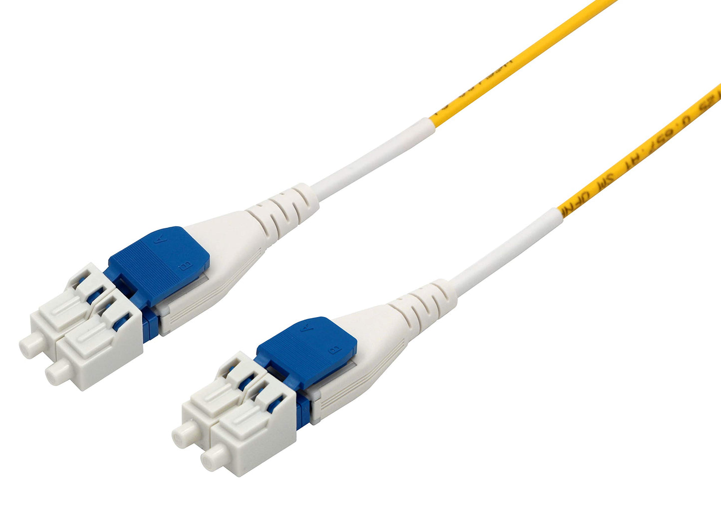 Ultra Spec Uniboot Singlemode Duplex LC-UPC/LC-UPC Flat Clip Reverse Polarity High Density Fiber Optic Cable - 1 Meter