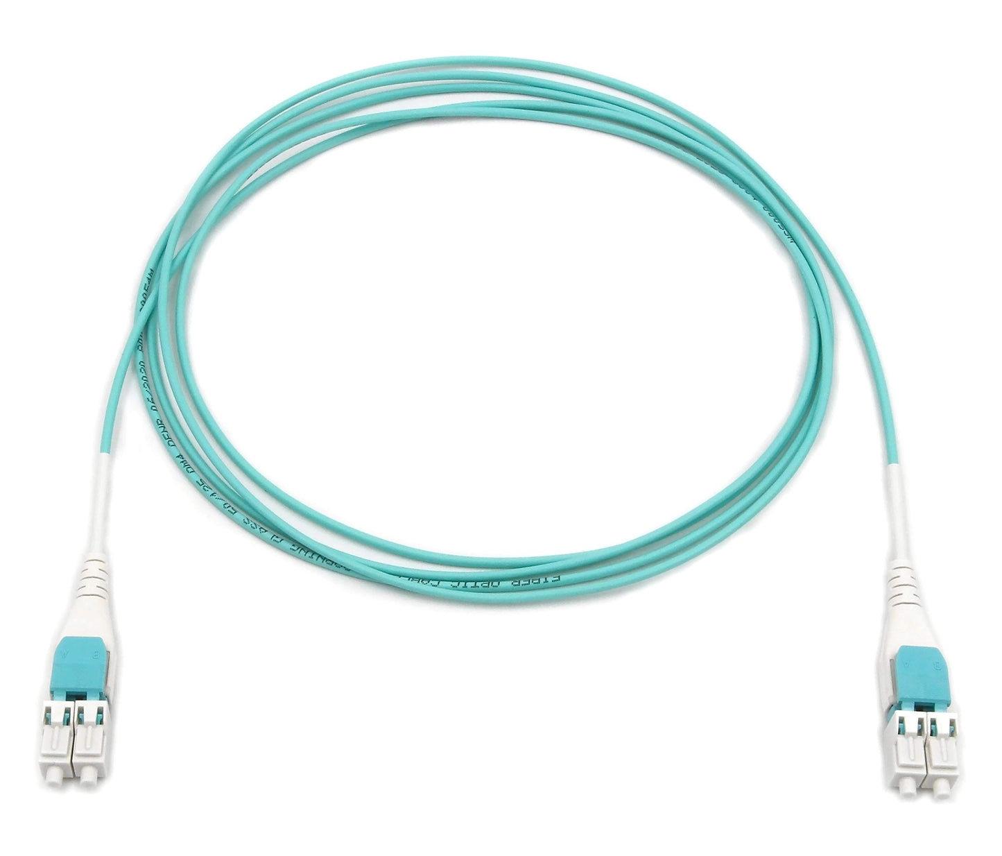 Ultra Spec Uniboot Multimode Duplex OM4 LC-UPC/LC-UPC Flat Clip Reverse Polarity High Density Fiber Optic Cable - 1 Meter