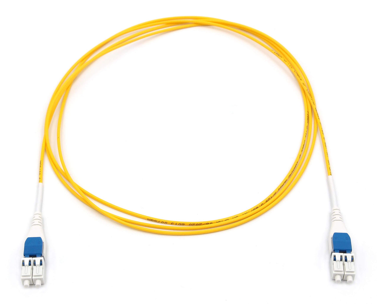 Ultra Spec Uniboot Singlemode Duplex LC-UPC/LC-UPC Flat Clip Reverse Polarity High Density Fiber Optic Cable - 2 Meter