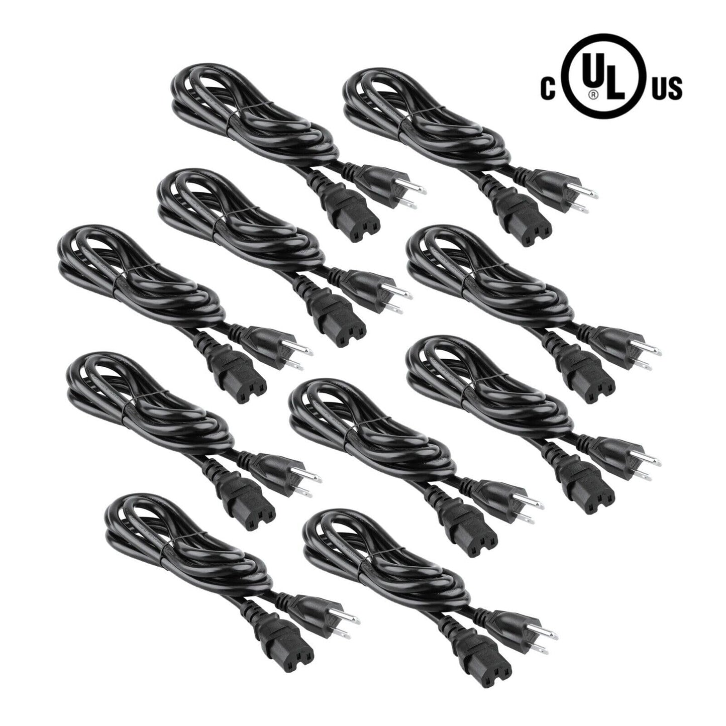 RiteAV- 14 AWG (NEMA 5-15P to C15) Heavy Duty Power Cord 15FT (10 PACK) 5 Meter