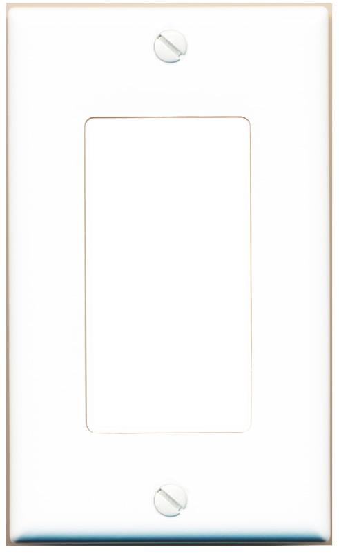 RiteAV Blank Wall Plate for Keystone Jacks - White 1 Gang Decorative