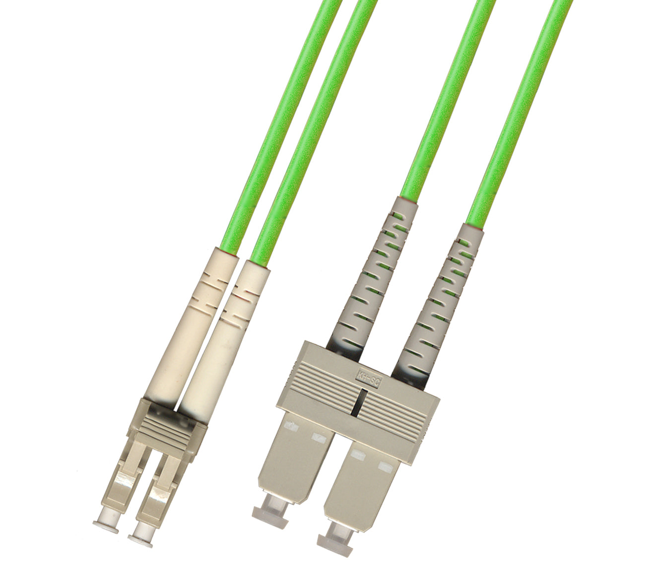 RiteAV 12 Meter 100Gb OM5 Multimode Duplex Fiber Optic Cable (50/125) - LC to SC - Lime Green