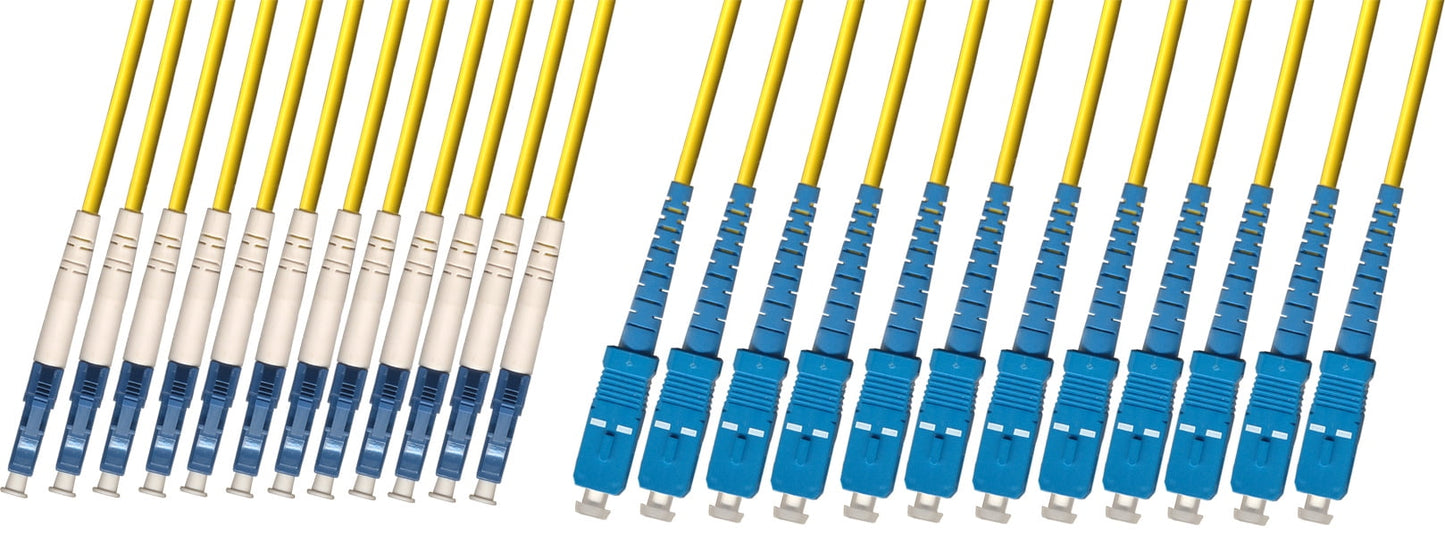 RiteAV - Direct Burial/Outdoor LC-SC 12-Strand Fiber Optic Cable - Singlemode (9/125) - 100M