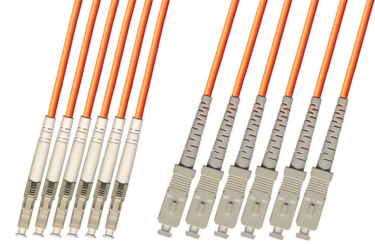 RiteAV - Direct Burial/Outdoor LC-SC 6-Strand Fiber Optic Cable - Multimode (50/125) - 100M