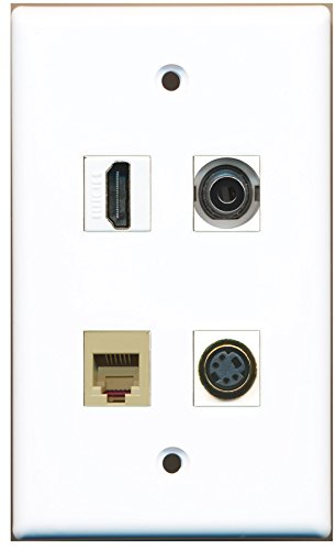 RiteAV - 1 Port HDMI 1 Port Phone RJ11 RJ12 Beige 1 Port S-Video 1 Port 3.5mm Wall Plate