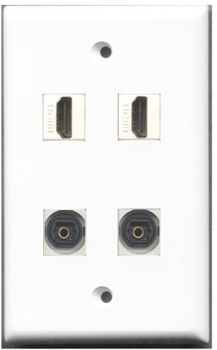 RiteAV - 2 Port HDMI 2 Port Toslink Wall Plate