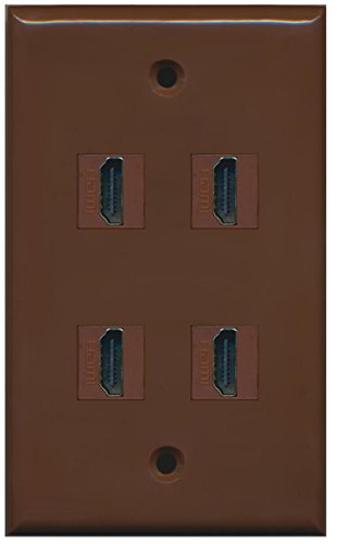 RiteAV - 4 Port HDMI Wall Plate - Brown