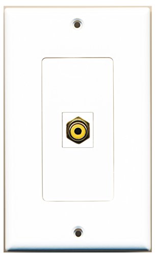 RiteAV - 1 RCA Yellow for Subwoofer Audio Port Wall Plate Decorative White