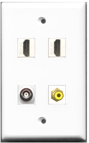 RiteAV - 2 Port HDMI 1 Port RCA Yellow 1 Port BNC Wall Plate