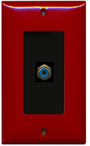 RiteAV - 1 RCA Blue for Subwoofer Audio Port Wall Plate Decorative - Red/Black