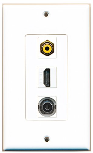 RiteAV - 1 Port HDMI and 1 Port RCA Yellow and 1 Port 3.5mm Decorative Wall Plate