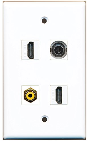 RiteAV - 2 Port HDMI 1 Port RCA Yellow 1 Port 3.5mm Wall Plate