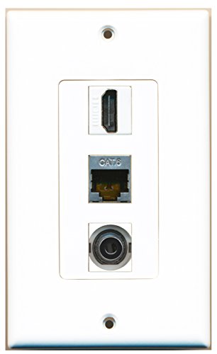 RiteAV - 1 Port HDMI and 1 Port Shielded Cat6 Ethernet and 1 Port 3.5mm Decorative Wall Plate Decorative