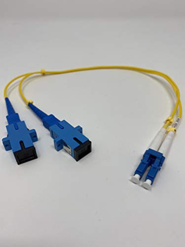 1ft Fiber Optic Adapter Cable LC (Male) to SC (Female) Singlemode 9/125 Duplex