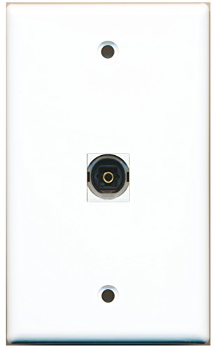 RiteAV 1 Toslink Digital Audio Wall Plate White with Coupler Keystone Type Jack