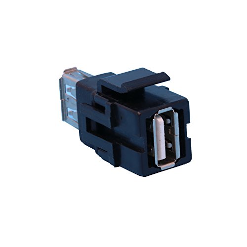 RiteAV USB 2.0 Keystone Jack Coupler A-A Female to Female - Black