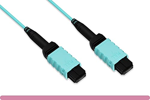 RiteAV - MPO Female to MPO Female OM4 Multi-Mode 12 Strand Fiber Optic Trunk Cable (Type A) 10 Gb/s, 40 Gb/s, and 100 Gb/s…