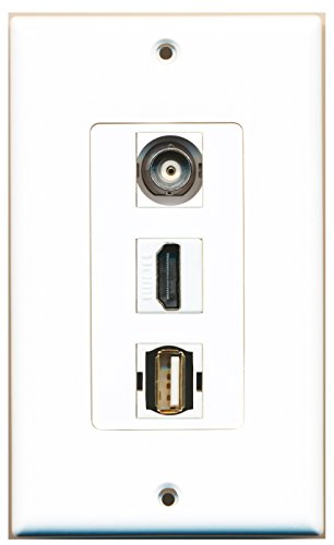 RiteAV - 1 Port HDMI 1 USB A-A 1 BNC Wall Plate Decorative