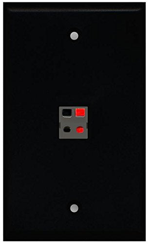 RiteAV Speaker (Black) Wall Plate 1 Gang Flat Black