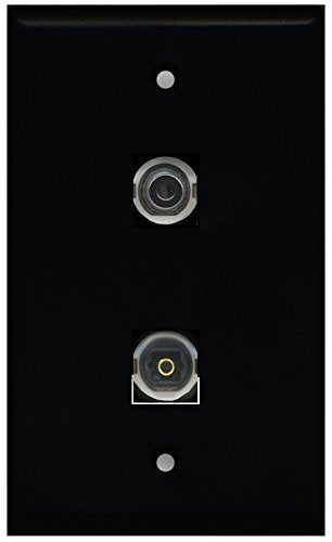 RiteAV - Black 1 Port Toslink 1 Port 3.5mm Wall Plate