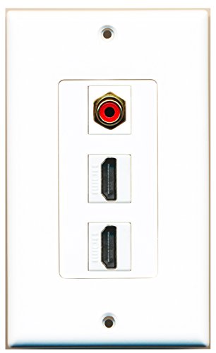 RiteAV - 1 RCA Red Port and 2 HDMI Female Decorative Wall Plate