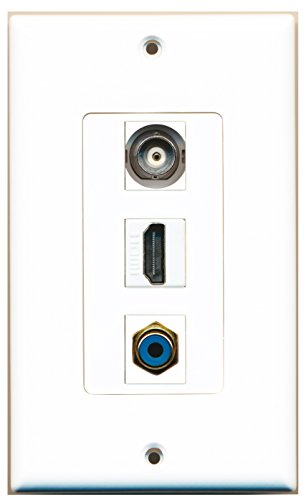 RiteAV - 1 Port HDMI 1 RCA Blue 1 BNC Wall Plate Decorative