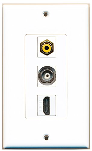 RiteAV - 1 Port HDMI and 1 Port RCA Yellow and 1 Port BNC Decorative Wall Plate Decorative