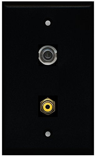 RiteAV - Black 1 Port RCA Yellow 1 Port 3.5mm Wall Plate