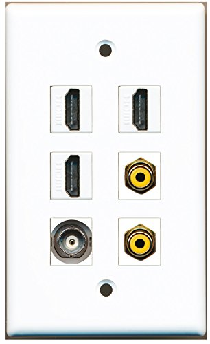 RiteAV - 3 HDMI 2 Port RCA Yellow 1 Port BNC Wall Plate