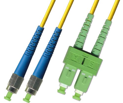 1M Singlemode Duplex Fiber Optic Cable (9/125) - FC/UPC to SC/APC