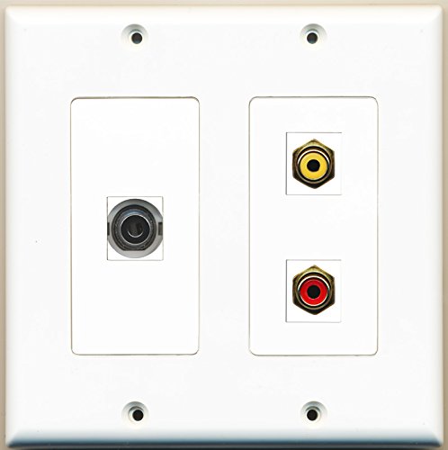 RiteAV - 1 Port RCA Red 1 Port RCA Yellow 1 Port 3.5mm - 2 Gang Wall Plate