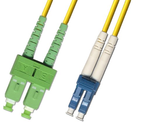 5M Singlemode Duplex Fiber Optic Cable (9/125) - LC/UPC to SC/APC