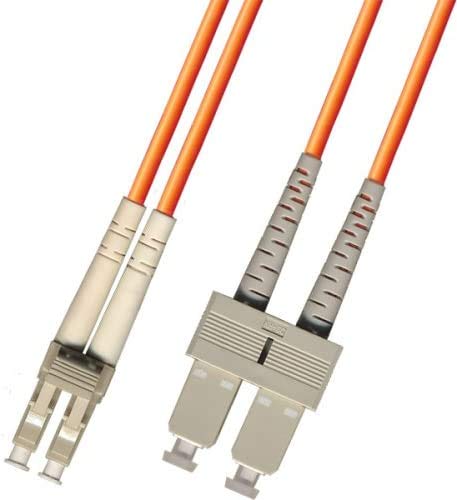 50 Meter Multimode Duplex Fiber Optic Cable (50/125) - LC to SC - Orange