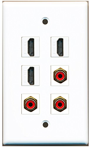 RiteAV - 3 HDMI 3 Port RCA Red Wall Plate