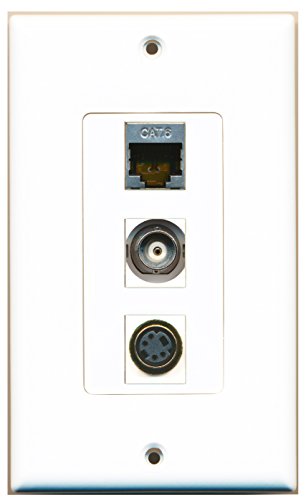 RiteAV - 1 Port S-Video and 1 Port Shielded Cat6 Ethernet and 1 Port BNC Decorative Wall Plate Decorative