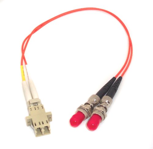 1ft Fiber Optic Adapter Cable LC (Female) to ST (Female) Multimode 62.5/125 Duplex