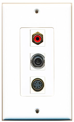 RiteAV - 1 Port RCA Red and 1 Port S-Video and 1 Port 3.5mm Decorative Wall Plate Decorative