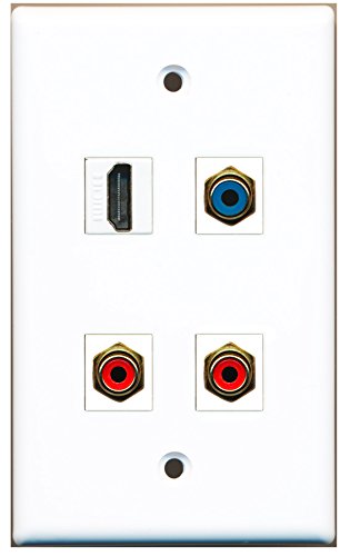 RiteAV - 1 Port HDMI 2 Port RCA Red 1 Port RCA Blue Wall Plate