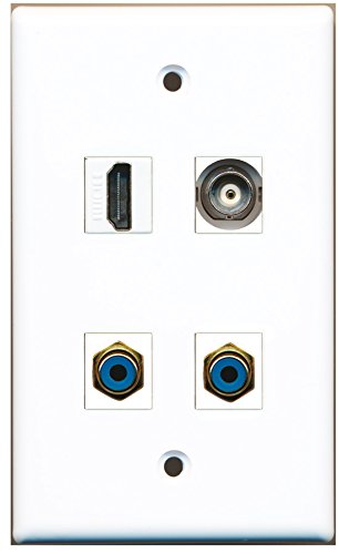 RiteAV - 1 Port HDMI 2 Port RCA Blue 1 Port BNC Wall Plate