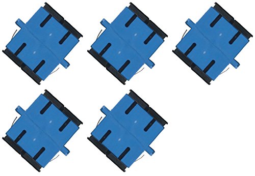 Fiber Optic Cable Adapter Coupler SC-SC Duplex Singlemode [Blue] 5 Pack