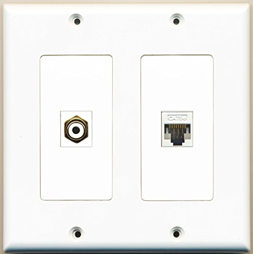 RiteAV - 1 Port RCA White 1 Port Cat5e Ethernet White - Dual Gang Wall Plate