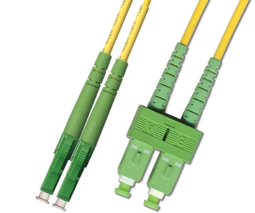 2M Singlemode Duplex Fiber Optic Cable (9/125) - LC/APC to SC/APC