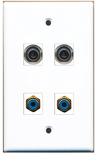 RiteAV - 2 Port RCA Blue 2 Port 3.5mm Wall Plate